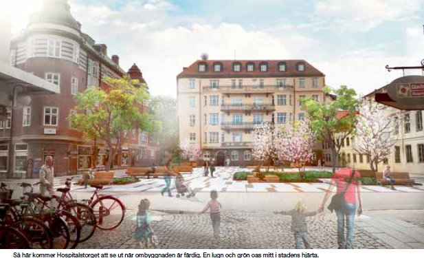 Nu ska Hospitalstorget bli en attraktiv grön mötesplats