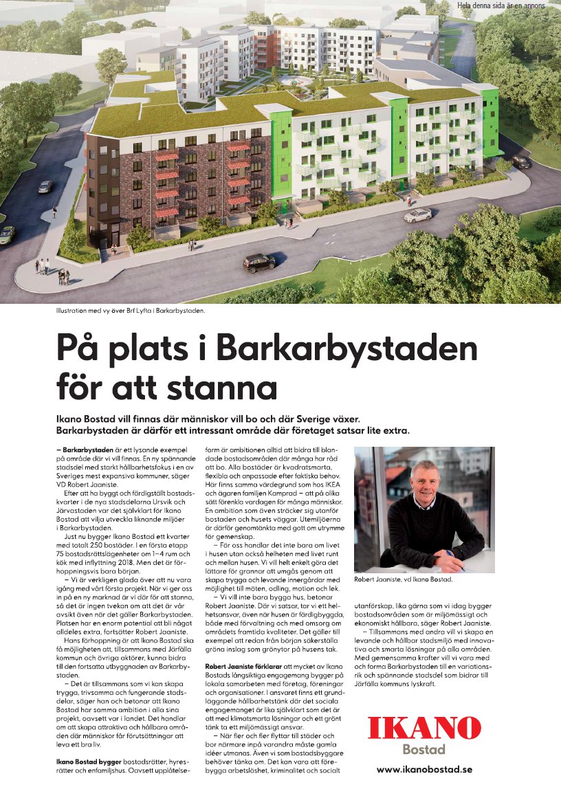 På plats i Barkarbystaden för att stanna
