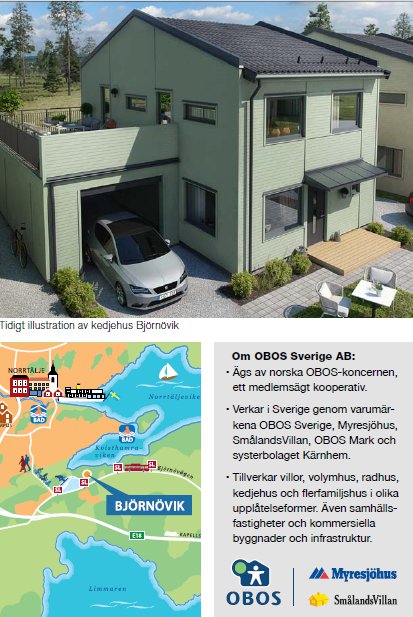 Planerar för ett nytt bostadsområde i Björnö, OBOS/Myresjöhus nu även i Norrtälje