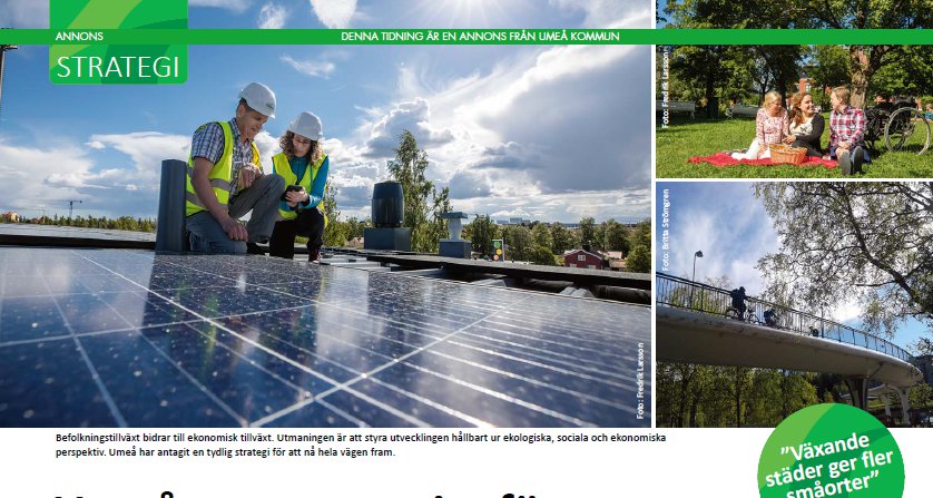 Umeås sex strategier för hållbar tillväxt