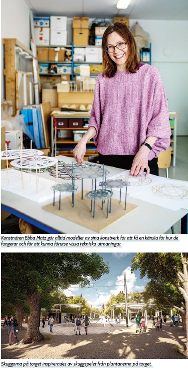 Hon skapar skuggorna över Clemenstorget