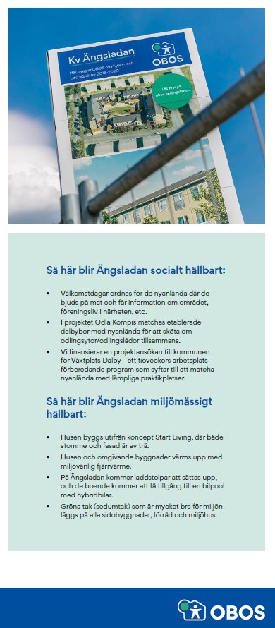 OBOS ska ge nyanlända en nystart på Ängsladan
