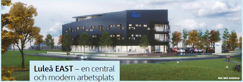 Luleå EAST – en central och modern arbetsplats