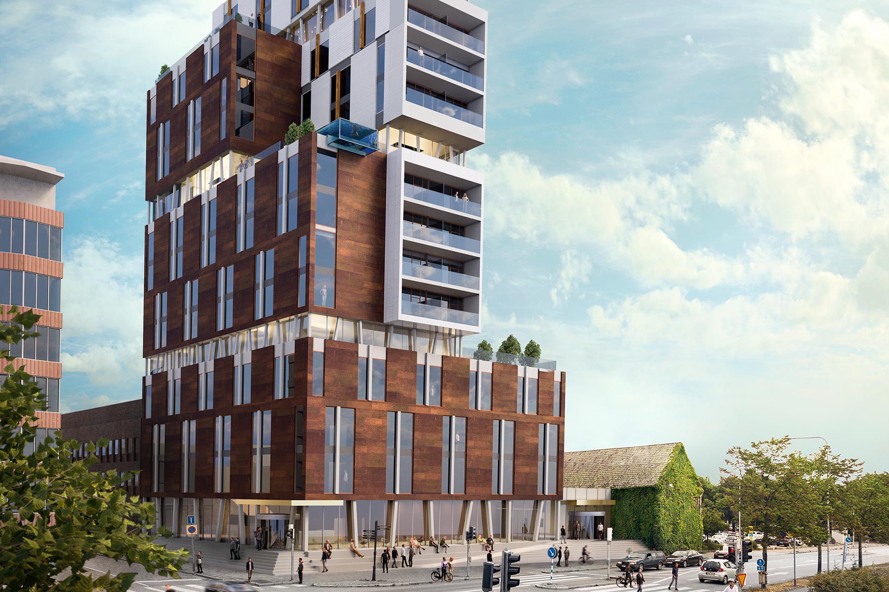 Ett framtida landmärke med panoramavy mot havet